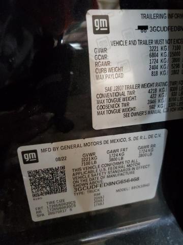 2022 CHEVROLET SILVERADO - 3GCUDFED8NG656468