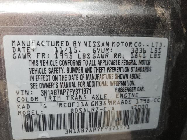 2015 NISSAN SENTRA S - 3N1AB7AP7FY371371