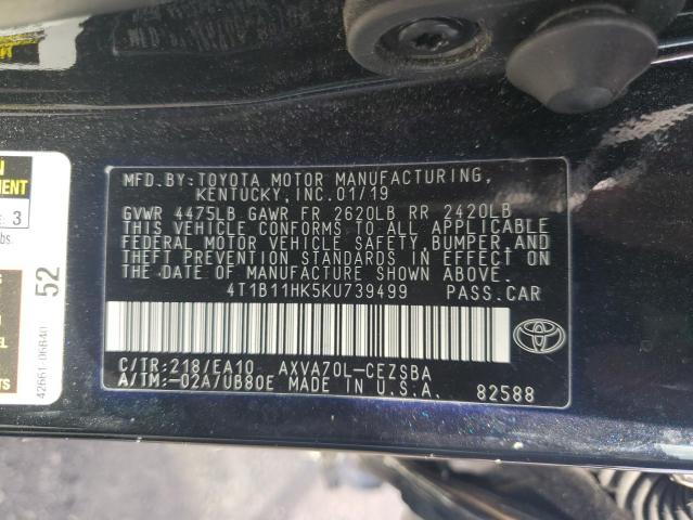 2019 TOYOTA CAMRY L - 4T1B11HK5KU739499