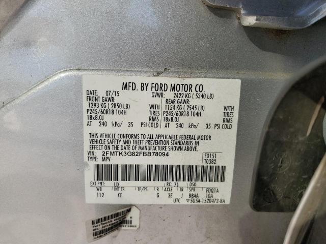 VIN 2FMTK3G82FBB78094 2015 FORD EDGE no.13