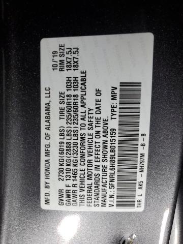 VIN 5FNRL6H89LB015159 2020 HONDA ODYSSEY no.13