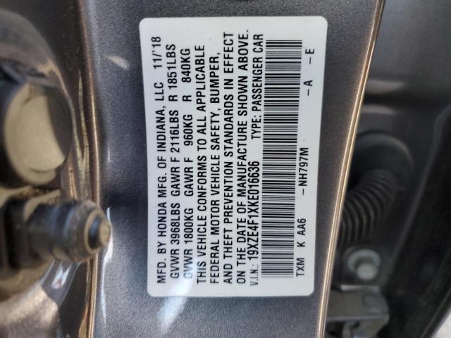 2019 HONDA INSIGHT LX 19XZE4F1XKE016636