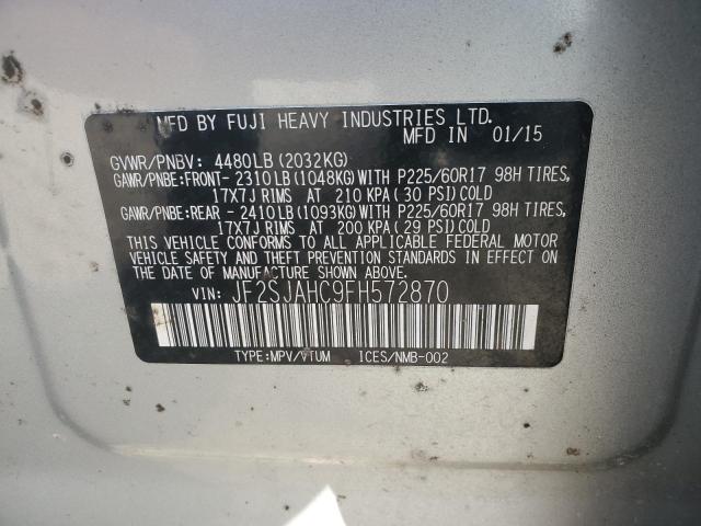 2015 SUBARU FORESTER 2 - JF2SJAHC9FH572870
