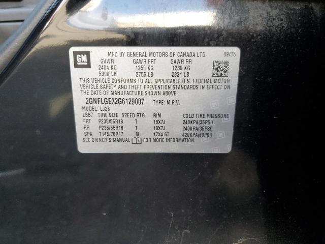 2016 CHEVROLET EQUINOX LT - 2GNFLGE32G6129007
