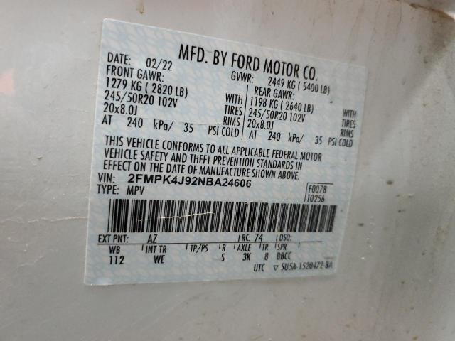 2022 FORD EDGE SEL - 2FMPK4J92NBA24606