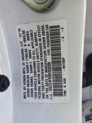 2019 HONDA INSIGHT TO - 19XZE4F93KE020209