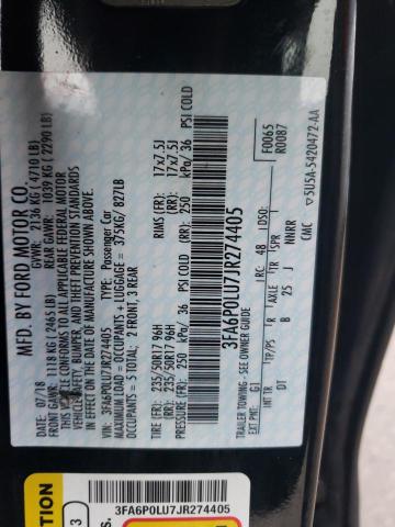 2018 FORD FUSION SE - 3FA6P0LU7JR274405