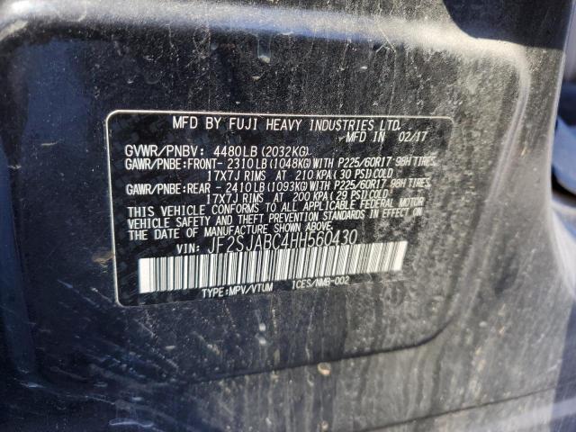 2017 SUBARU FORESTER 2 - JF2SJABC4HH560430