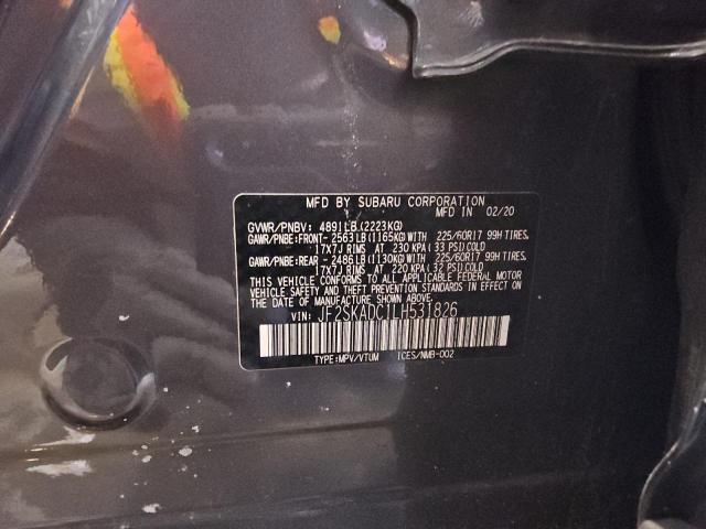 2020 SUBARU FORESTER JF2SKADC1LH531826