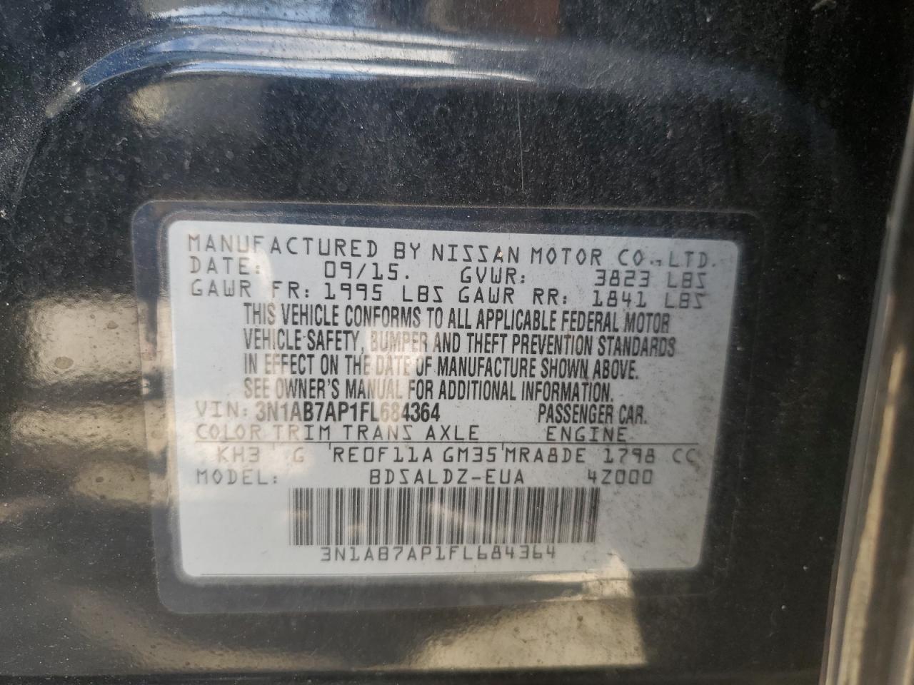 Lot #3045836655 2015 NISSAN SENTRA