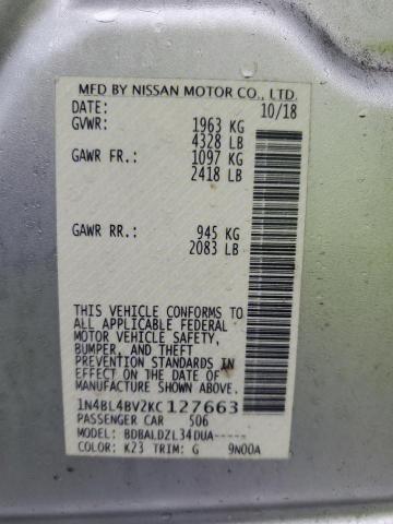 2019 NISSAN ALTIMA S - 1N4BL4BV2KC127663