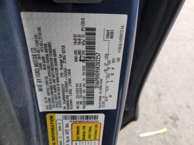 2018 FORD FUSION SE - 3FA6P0HD9JR202257
