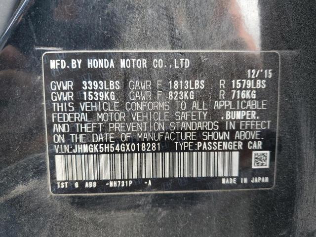 VIN JHMGK5H54GX018281 2016 HONDA FIT no.13