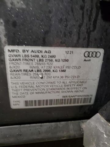 2022 AUDI Q5 PREMIUM WA1EAAFY6N2049876