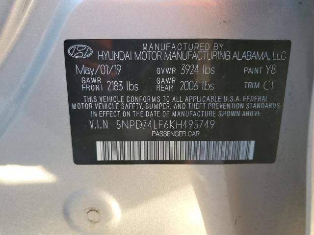 2019 HYUNDAI ELANTRA SE - 5NPD74LF6KH495749