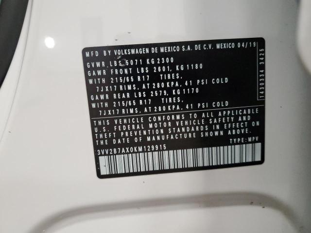 2019 VOLKSWAGEN TIGUAN SE - 3VV2B7AX0KM129915