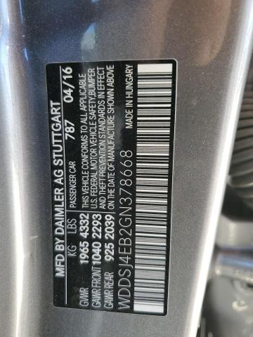 2016 MERCEDES-BENZ CLA 250 C WDDSJ4EB2GN378668