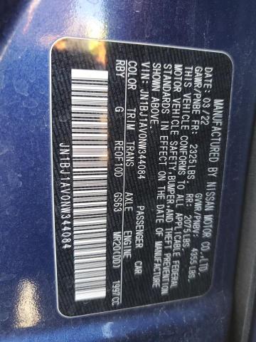 2022 NISSAN ROGUE SPOR - JN1BJ1AV0NW344084