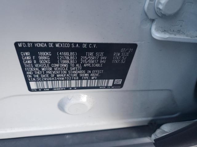 VIN 3CZRU6H34NM702768 2022 HONDA HR-V no.13