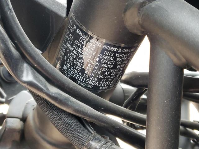 2022 KAWASAKI EX650 N ML5EXEN15NDA76018