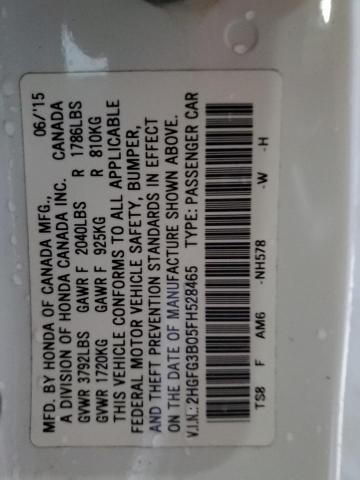 2015 HONDA CIVIC EXL - 2HGFG3B05FH528465