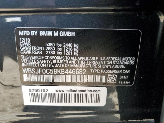 VIN WBSJF0C58KB446682 2019 BMW M5 no.12