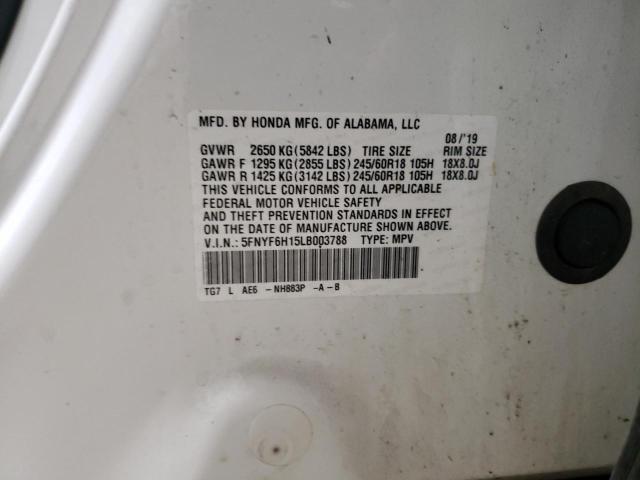 2020 HONDA PILOT LX - 5FNYF6H15LB003788