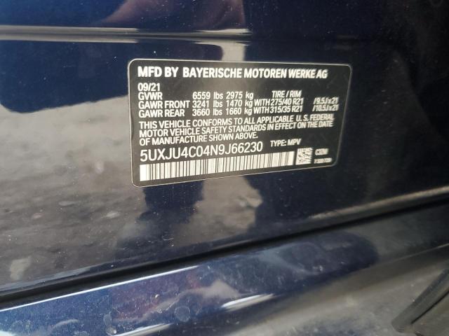 2022 BMW X5 M50I 5UXJU4C04N9J66230