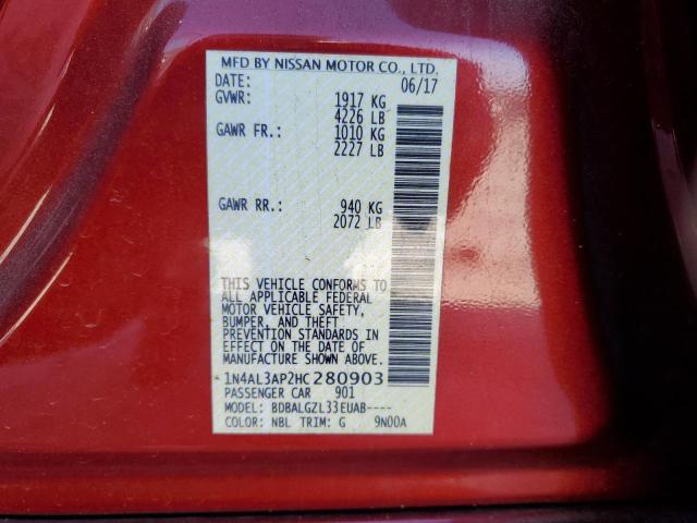 2017 NISSAN ALTIMA 2.5 - 1N4AL3AP2HC280903