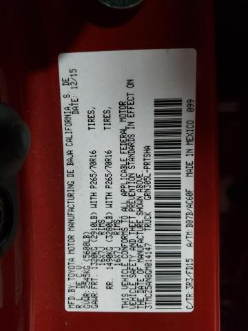 2016 TOYOTA TACOMA DOU - 3TMCZ5AN8GM014147
