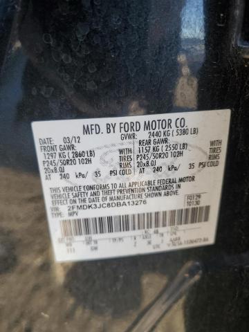 VIN 2FMDK3JC8DBA13276 2013 FORD EDGE no.13