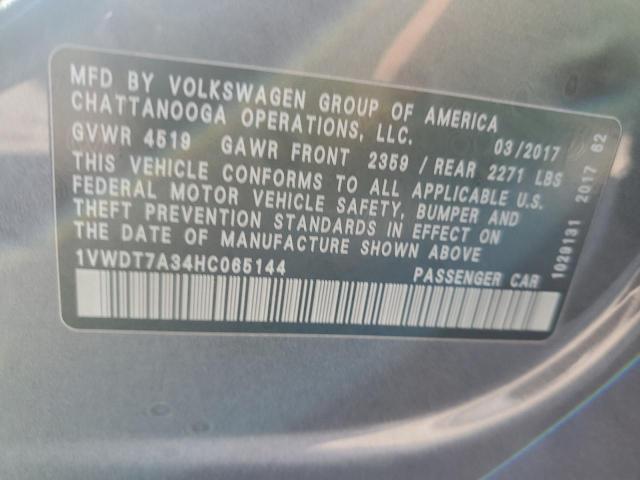 2017 VOLKSWAGEN PASSAT R-L - 1VWDT7A34HC065144