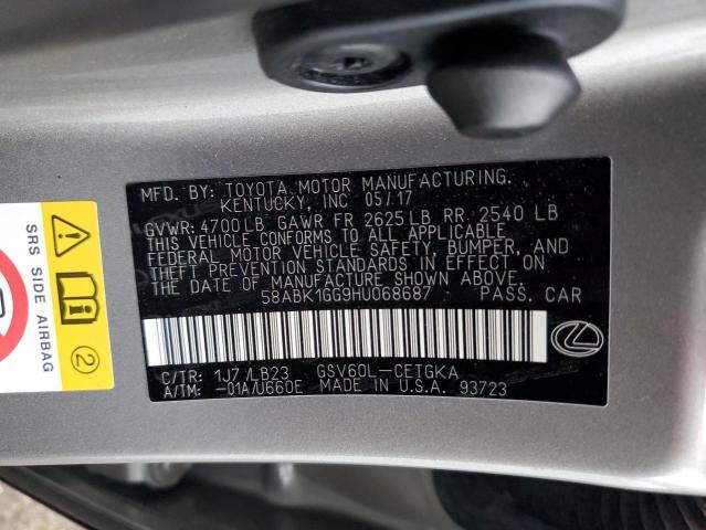 2017 LEXUS ES 350 - 58ABK1GG9HU068687