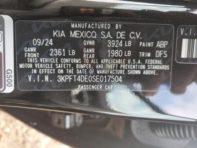 2025 KIA K4 LX 3KPFT4DE0SE017504