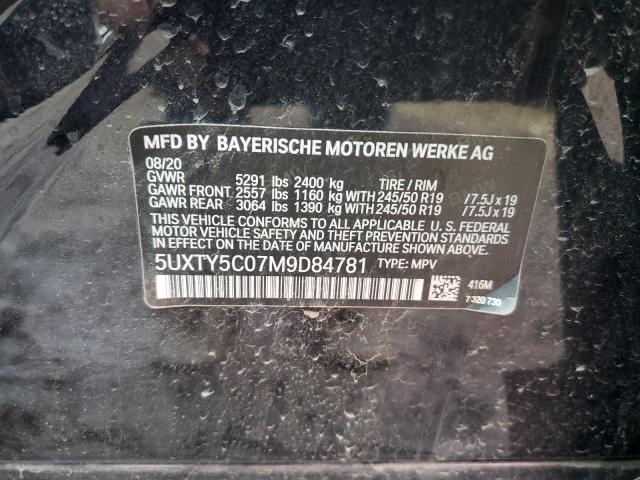 VIN 5UXTY5C07M9D84781 2021 BMW X3 no.13