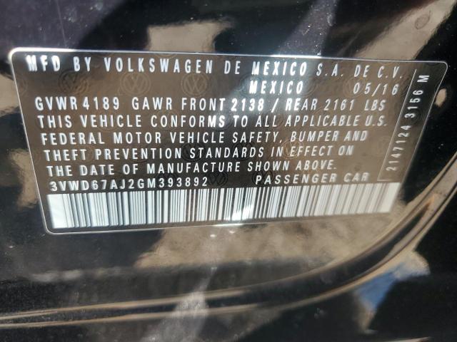 VIN 3VWD67AJ2GM393892 2016 VOLKSWAGEN JETTA no.12