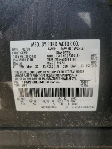 2020 FORD EXPLORER X - 1FMSK8DH4LGB82360