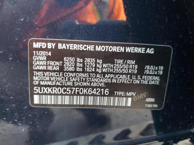 VIN 5UXKR0C57F0K64216 2015 BMW X5 no.13