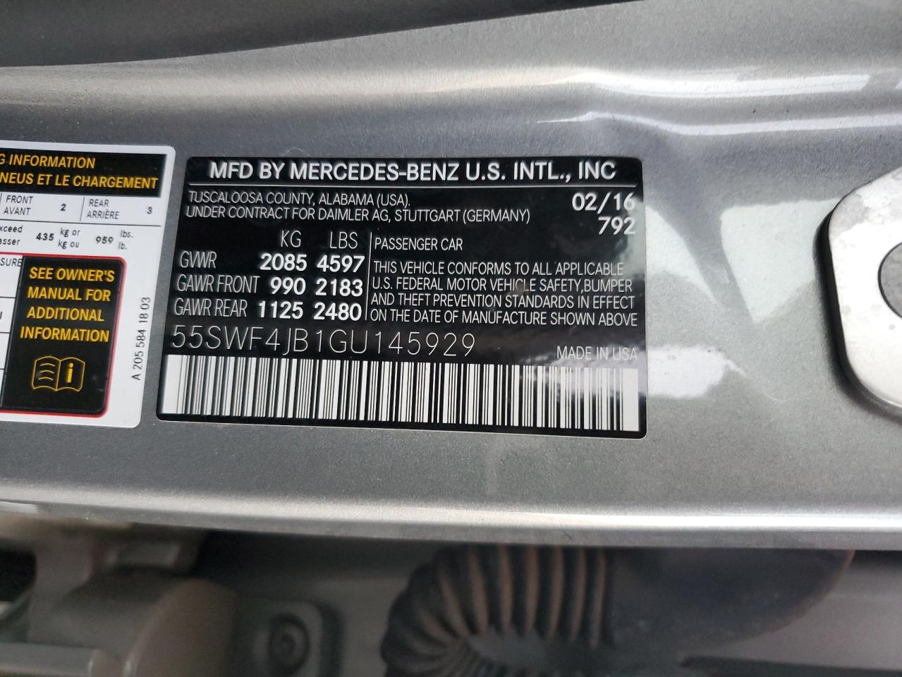 Lot #3025697316 2016 MERCEDES-BENZ C 300