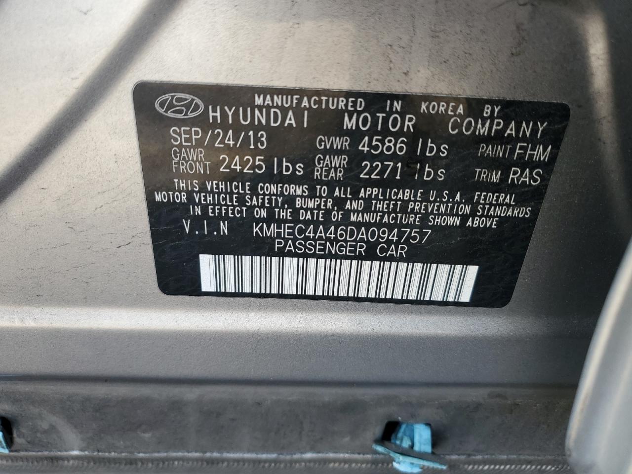 Lot #3029324755 2013 HYUNDAI SONATA HYB