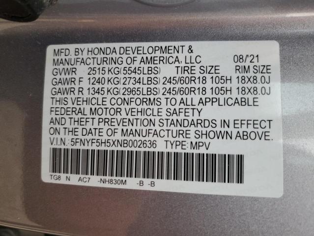 2022 HONDA PILOT EXL - 5FNYF5H5XNB002636