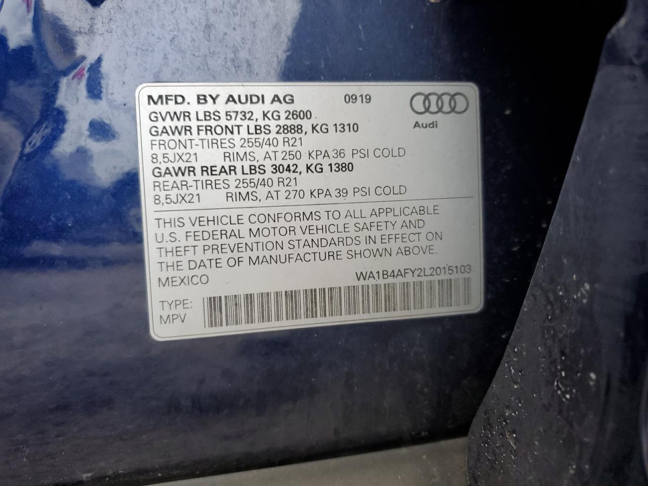 Lot #3030562852 2020 AUDI SQ5 PREMIU