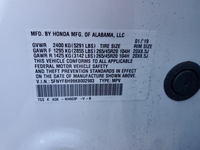 2019 HONDA PASSPORT T - 5FNYF8H99KB002983