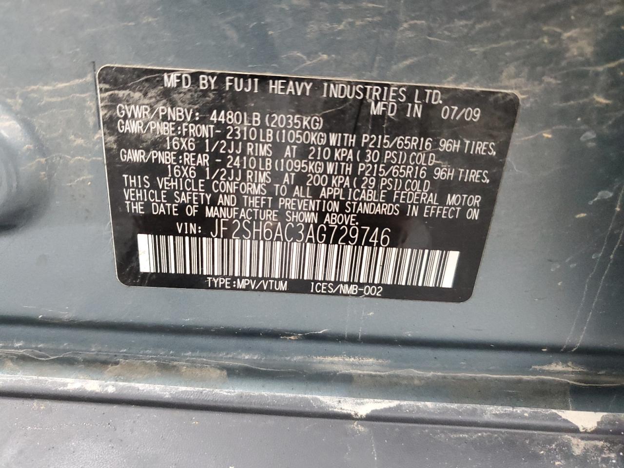 Lot #3024669646 2010 SUBARU FORESTER 2