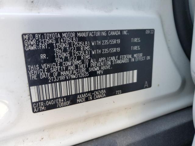 VIN 2T3J1RFV7NW312635 2022 TOYOTA RAV4 no.13