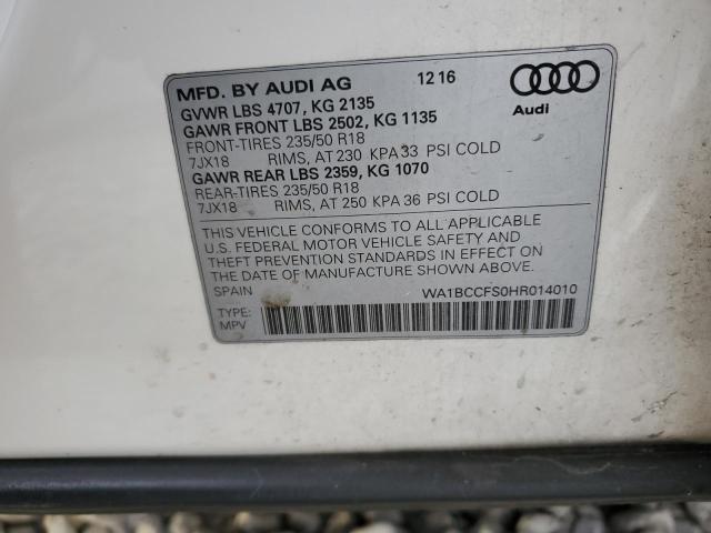 VIN WA1BCCFS0HR014010 2017 AUDI Q3 no.13