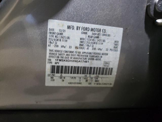 2022 FORD EXPLORER X - 1FMSK8DHXNGA17481