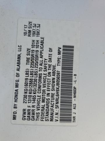 2018 HONDA ODYSSEY EL 5FNRL6H9XJB056597