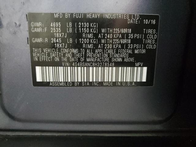 2017 SUBARU OUTBACK 2. - 4S4BSANC8H3278548