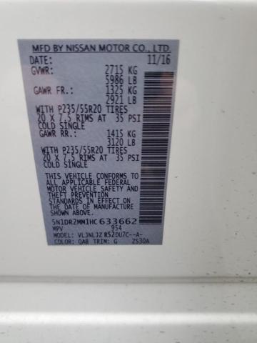 2017 NISSAN PATHFINDER - 5N1DR2MM1HC633662